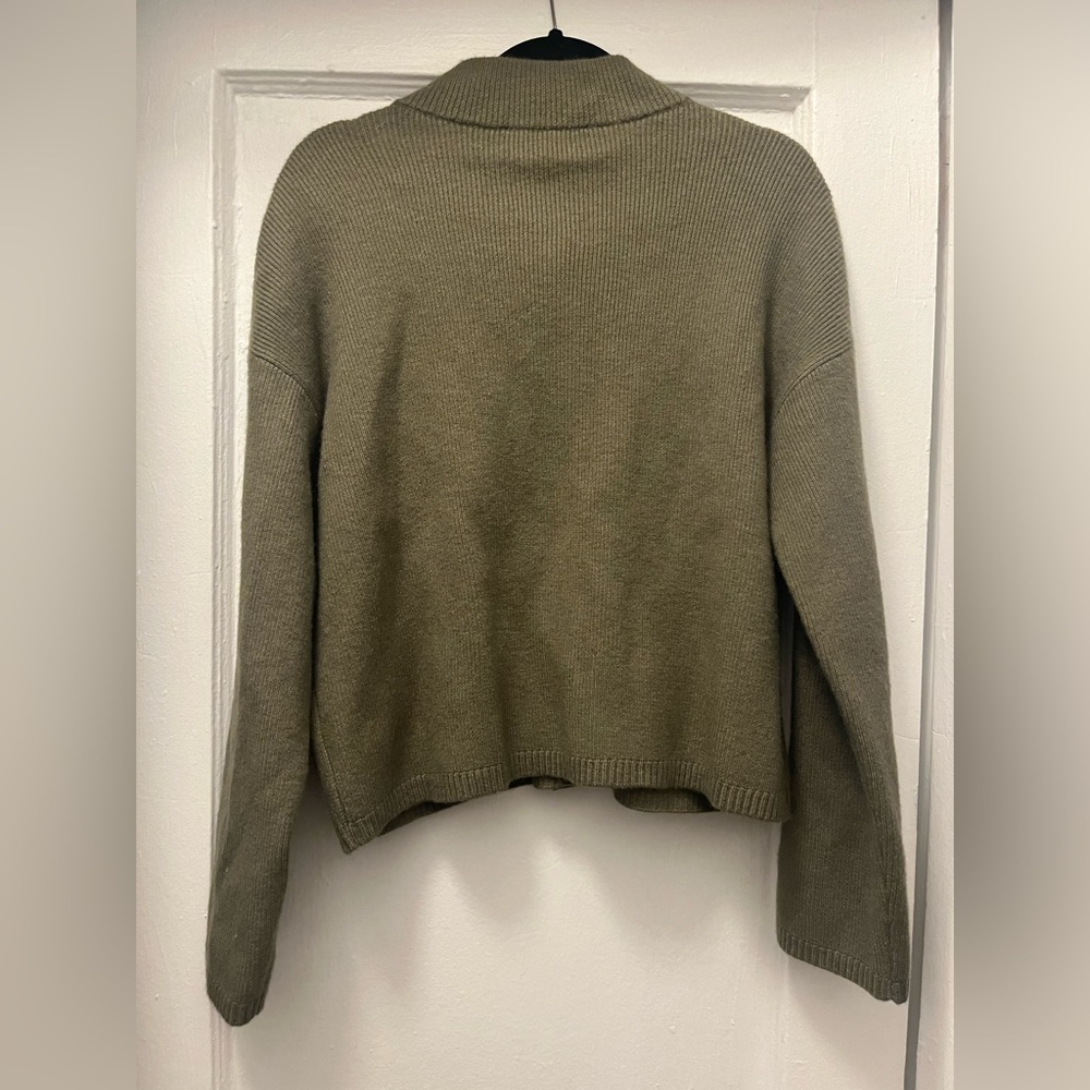 LOFT Ribbed Mock Neck Sweater Jacket - Picture 5 of 6